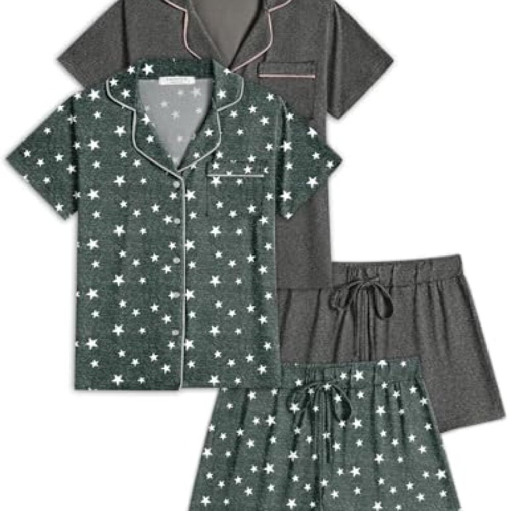 Classic Button Down Pajama Set Comfy Sleepwear Lo… - image 2